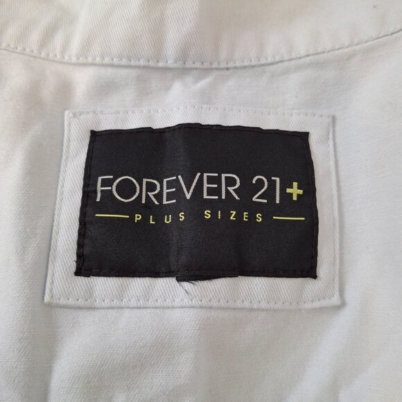 Womens Forever 21 Oversized Utility Jacket Sz XXL Baby Blue Casual Classic - Picture 12 of 12